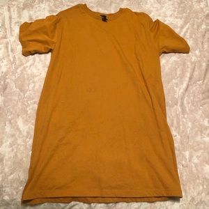 mustard yellow t shirt dress